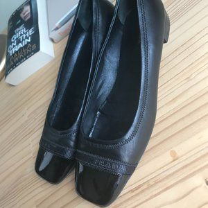 Prada black Flats Made in Italy woman 37 1/2 fits 7 shoes ballet flats